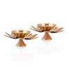 Set med 8 mässingsdiyas för puja oljelampa lotusform - Deepak för pooja diwalidekorationsartiklar - diwalipresent - returgåva