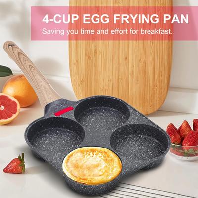 4-Cups Egg Frying Pan Nonstick Pancake Pans Cookware Pancake Pan Egg Pan Suitable for Gas Stove Induction Cooker