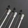 100PCS Automatic Locking Nylon Cable Tie Buckles 18kg Capacity Black White with Screw Mounts for Secure Cord Management