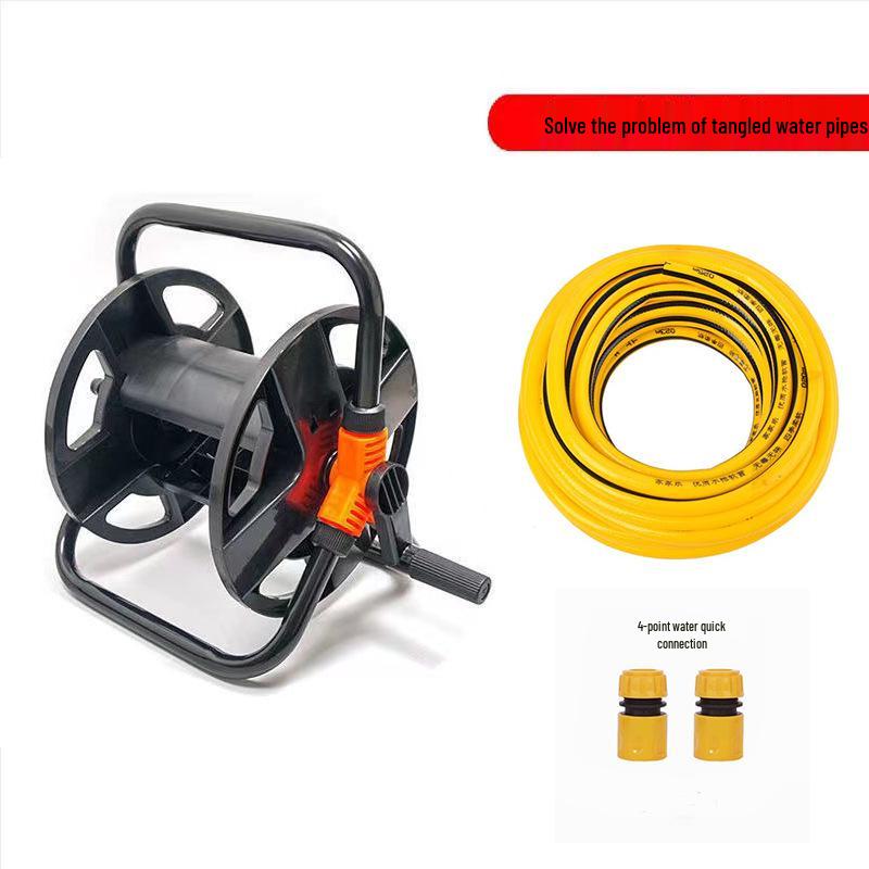 Garden Hose Cart Reel & Storage Rack Set for Household & Car Wash Use