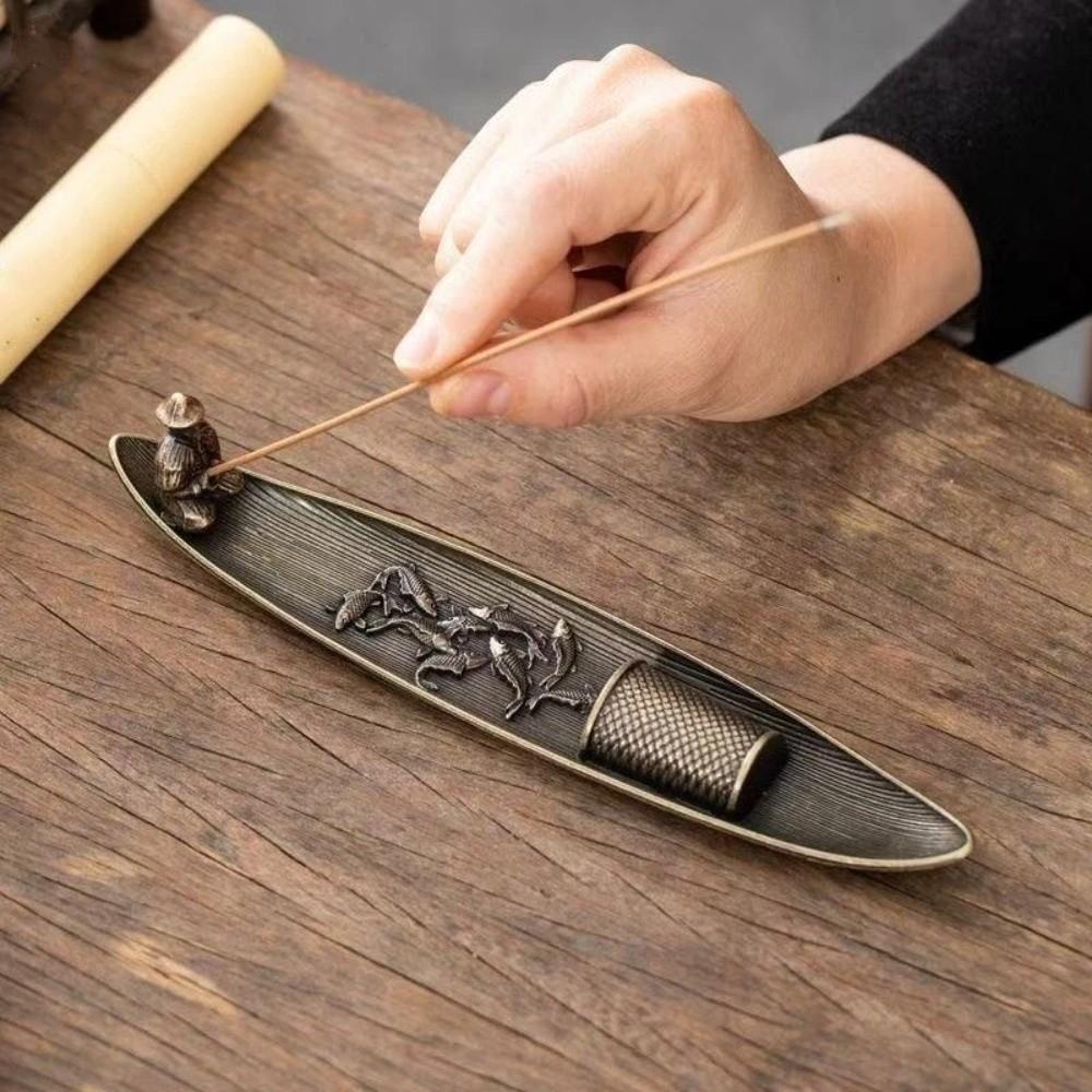 Boat Shape Incense Holder Metal Incense Censer Creative Aromatherapy Ornament  Bedroom