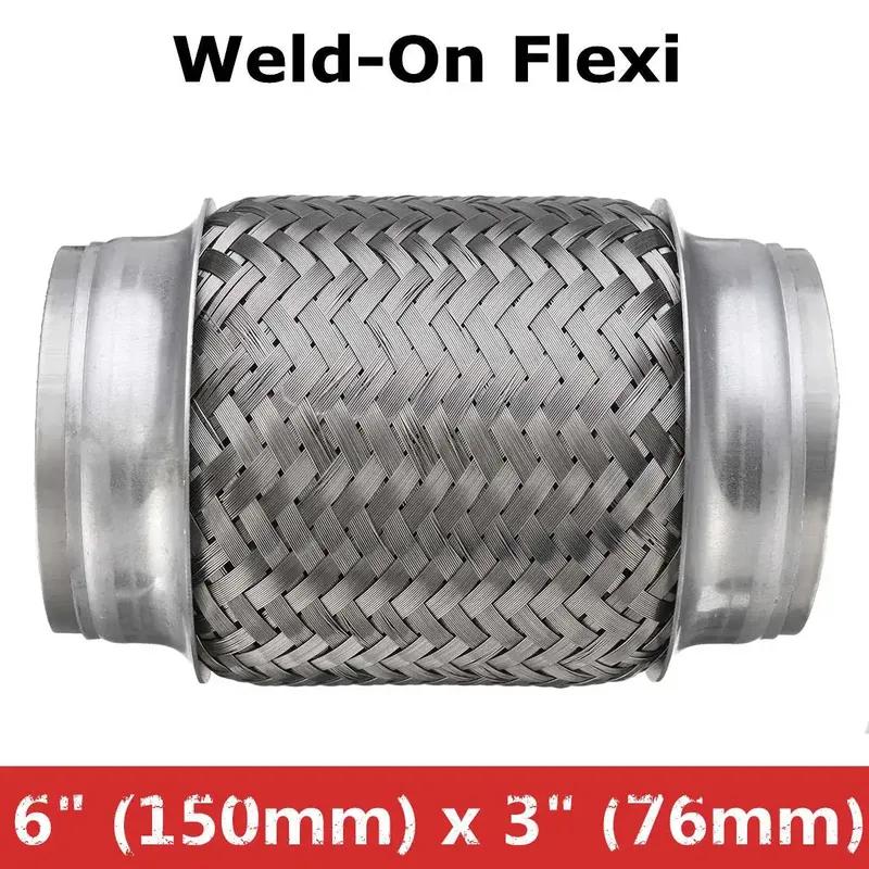 Weld-On 3  x 6  Stainless Exhaust Flex Tube Joint Flexi Repair Flexi pipe 76mm x 150mm 1Pc