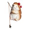 Fishing Hedgehog Figurine Resin Hedgehog Collectible Ornament Miniature Angler Hedgehog Statue for Fish Tank Aquarium