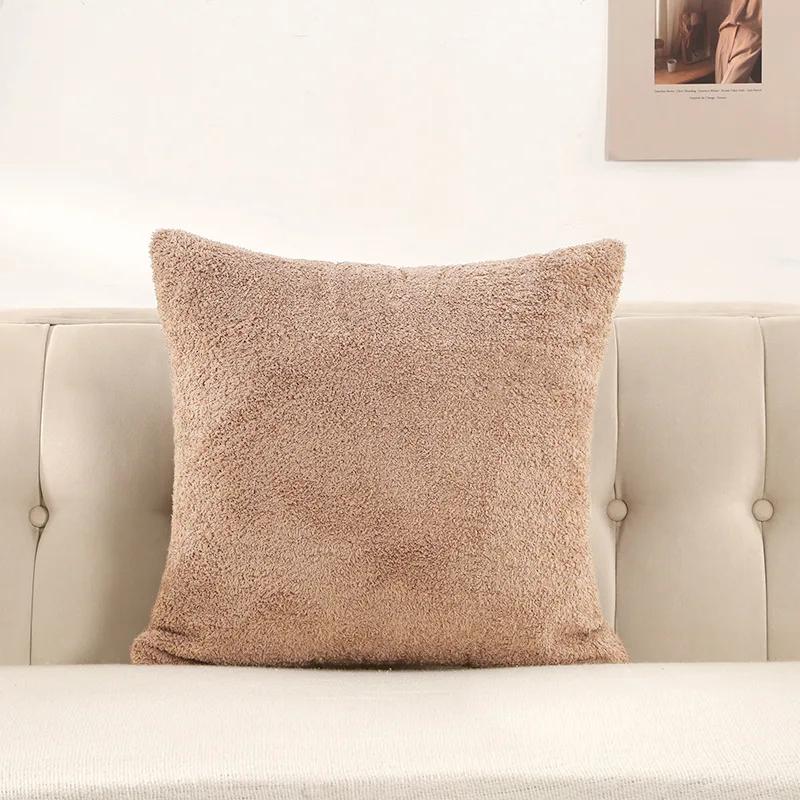 Plush Velvet Pillow Cover Premium Teddy Fleece Sofa Cushion Case Office Nap Pillow Seat Back Support Home Decor Throw Pillowcase