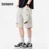 Men's Ripped Loose Fit Denim Shorts