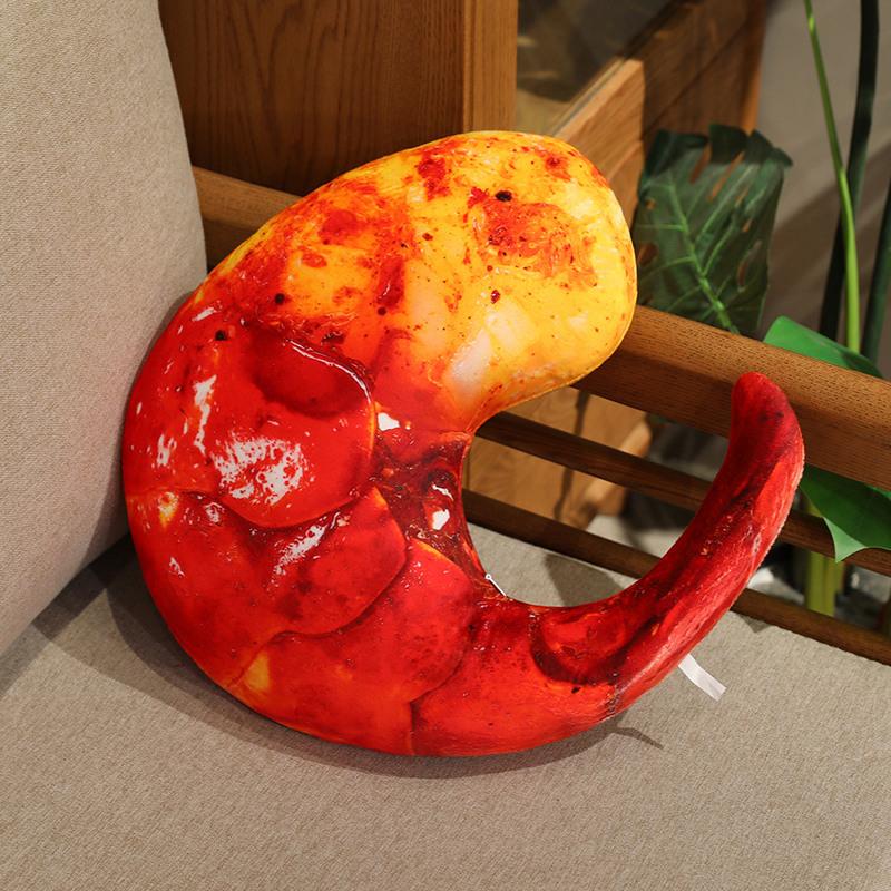 Zoals Echt Garnalen Kreeft Pluche Kussen Gevuld Afbeelding Geprint Waterdier Kussen Rugsteun Pluche Metgezel Cadeau 40cm
