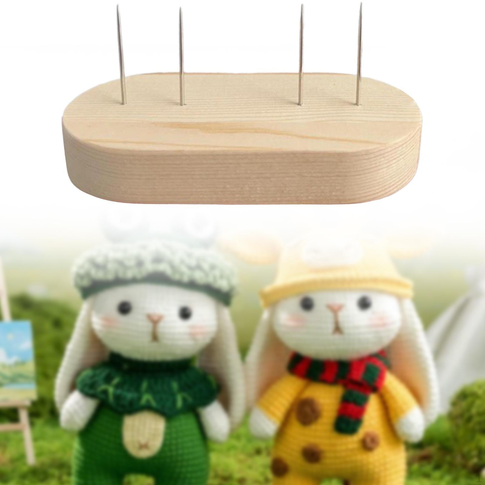 

Подставка для вязаной крючком куклы, креативный декор, переносные металлические штифты, прочная практичная подставка для самостоятельного изготовления, деревянная основа double pin