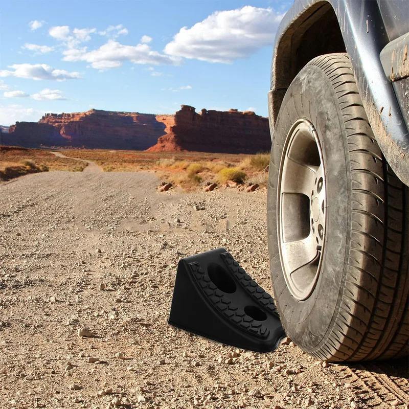 2Pcs Plastic Wheel Chocks Heavy Duty for Cars Rv Trailer Off-Road Use Vehicle Safety Stoppers Wheel Chocks Tire Blocks
