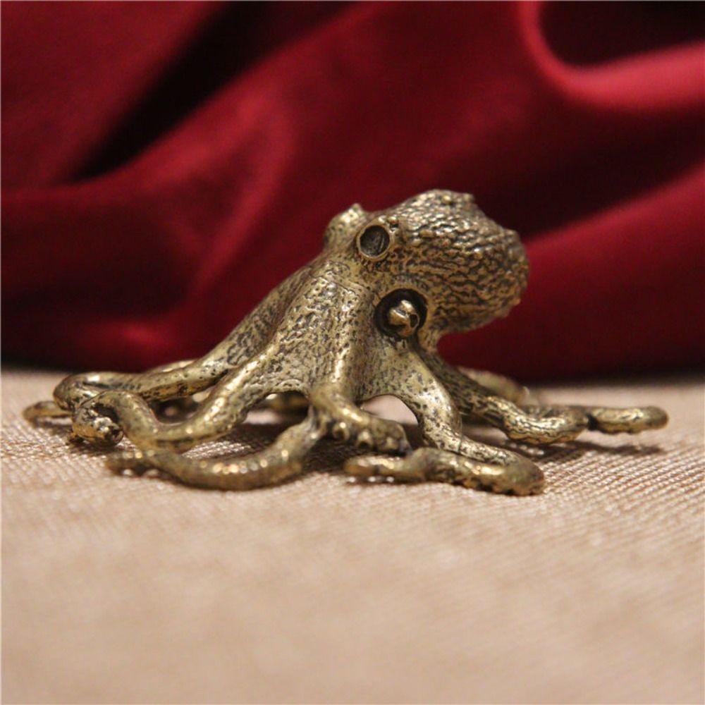 Handicraft Gift Microcarving Home Decoration Bronze Crafts Tea Pet Bronze Ware Octopus Statue
