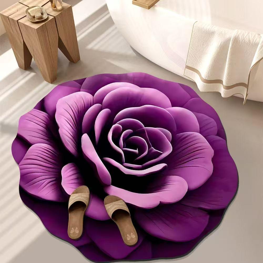 Soft Bathroom Floor Mat Peony Door Gasket New Coral Carpet  Living Room Tea Table Bedside