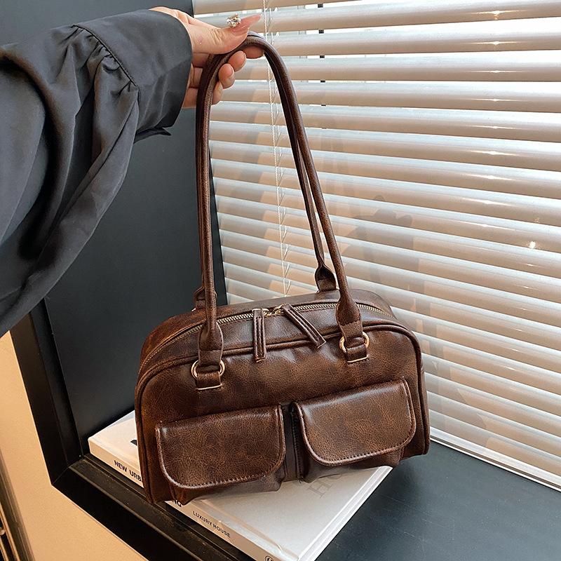 Pu European and American Retro Handbag Bag Classic Versatile Shoulder Messenger Bag Large Capacity Women's Bag