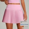 Export Cross-Border High Top Sports Short Skirt Women's Slim Looking Outdoor Fitness Fake Two-Piece Fashion Tape Yoga Pleated Tennis Skirt