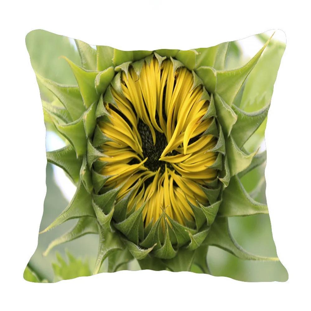 Sunflower Print Pillowcase Office Living Room Home Pillowcase Car Ornaments