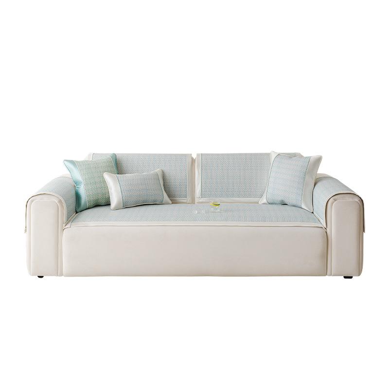 Summer Rattan Mat Sofa Cushion  New One-Piece Straight Row Non-Slip Sofa Cover Cloth Towel Cushion