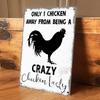 1 Piece of Fun Farm-style Rooster Pattern Tin Plaque, Rustic Home Wall Decoration, Humorous Text Design for Living Room and Kitc