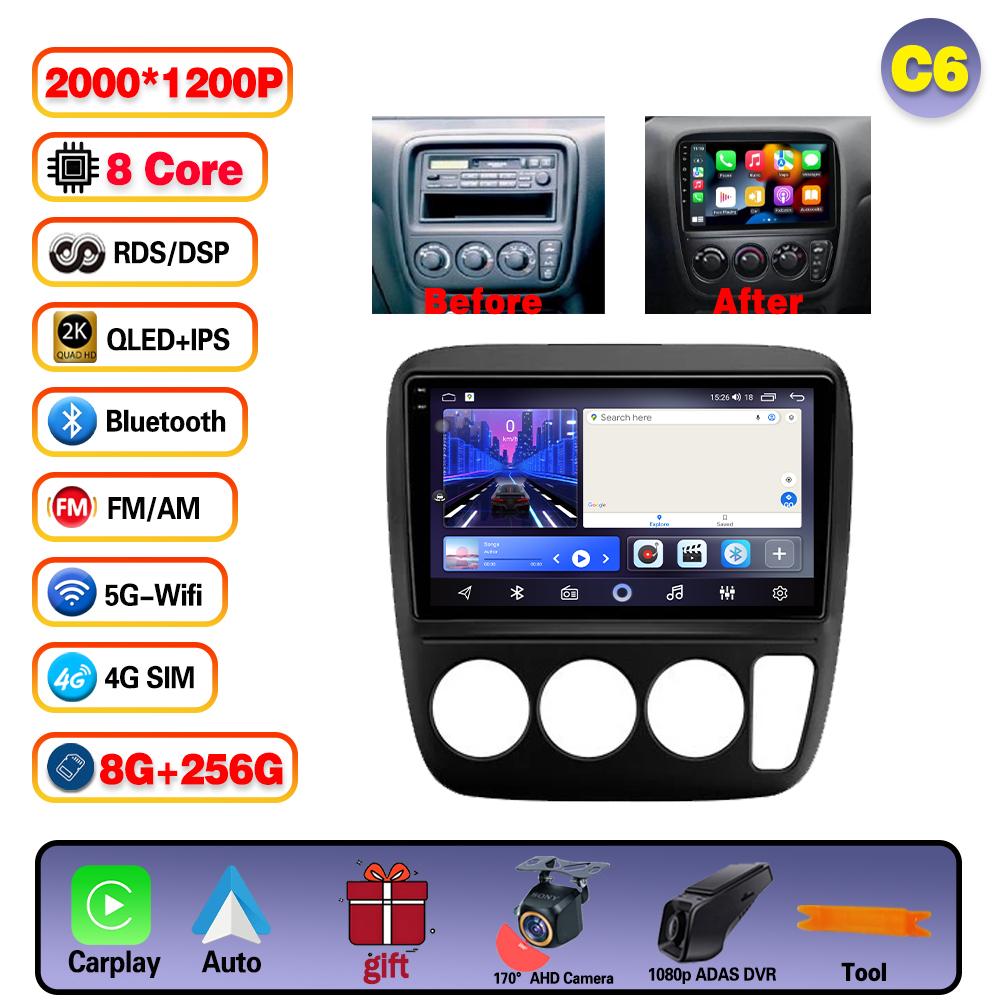 Autoradio Android 15 avec Carplay pour Honda CRV CR-V 1995 1996 1997 1998 1999 2000 2001 Lecteur multimédia GPS Unité principale tout en un