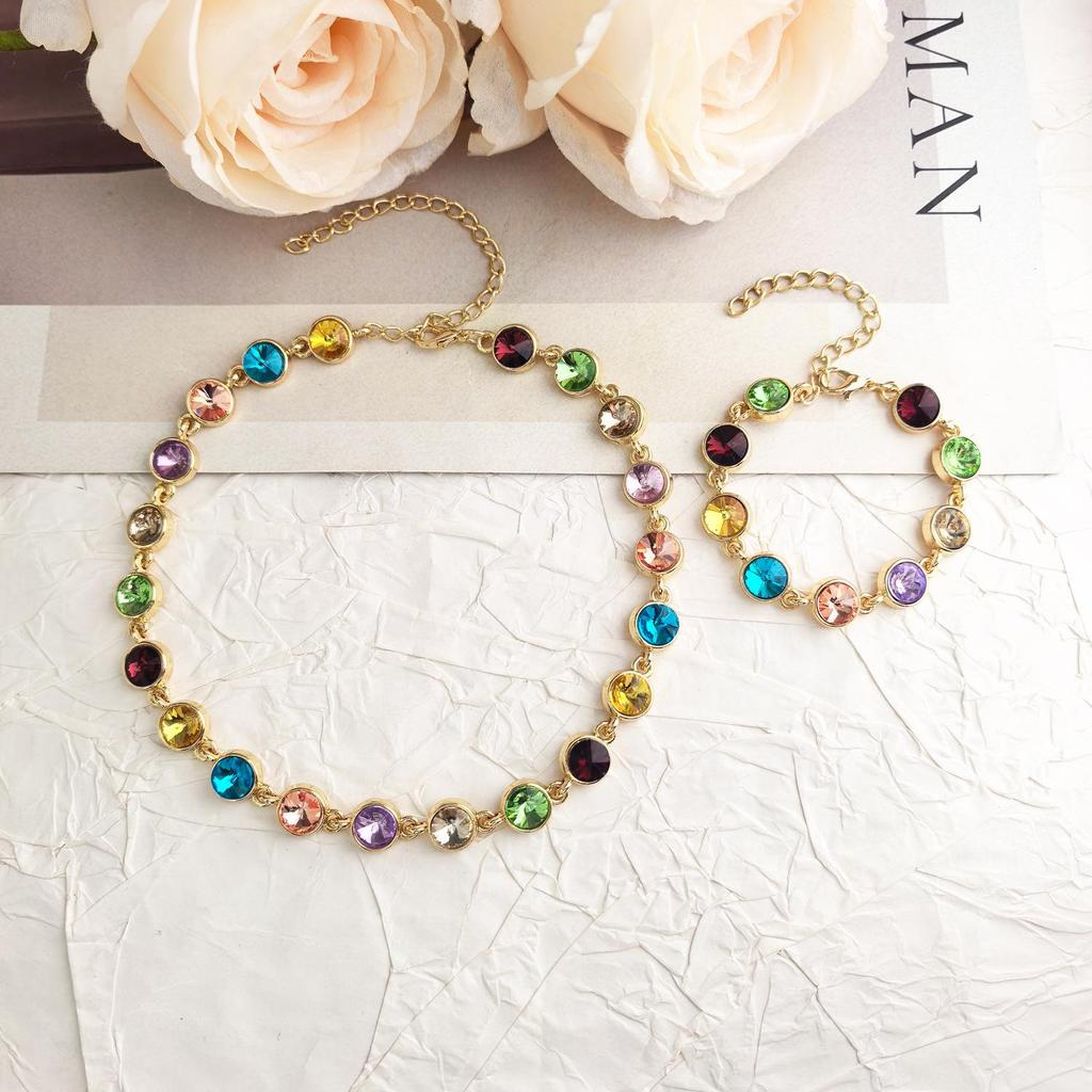 Girocollo Colorato a Diamanti Primavera/Estate - Collana Clavicola da Donna di Alta Gamma, Design Versatile
