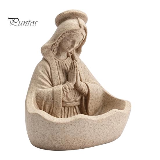 Rosenkranzhalter für Gebet Statue Unsere Liebe Frau von der Gnade, Halter für die Jungfrau Maria, Figur der Seligen Mutter, Katholisches Religiöses Heim-Mittelstück Dekoration Altar