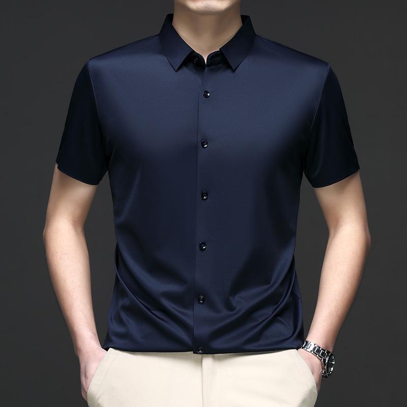 Men's Summer Ice Silk Non-Iron Short-Sleeve Business Shirt