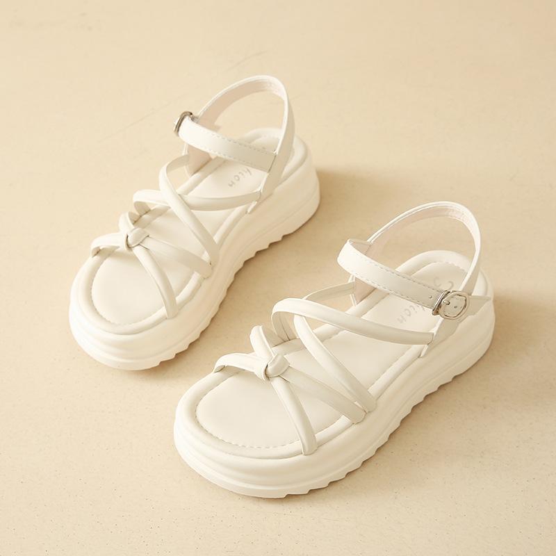 

2025 лето новые сандалии для девочек мягкая подошва корейская версия дышащие римские сандалии фея ветер большие дети сандалии принцессы 34 покинуть белый