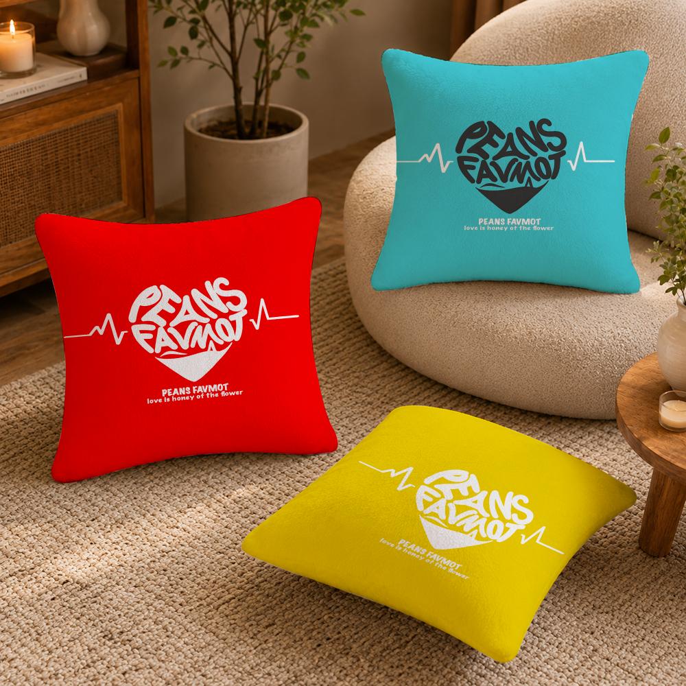 Creative love letters Cushion Cover Anti-dustmite Pillowcase Invisible zipper silky short plush Sofa cushion cover