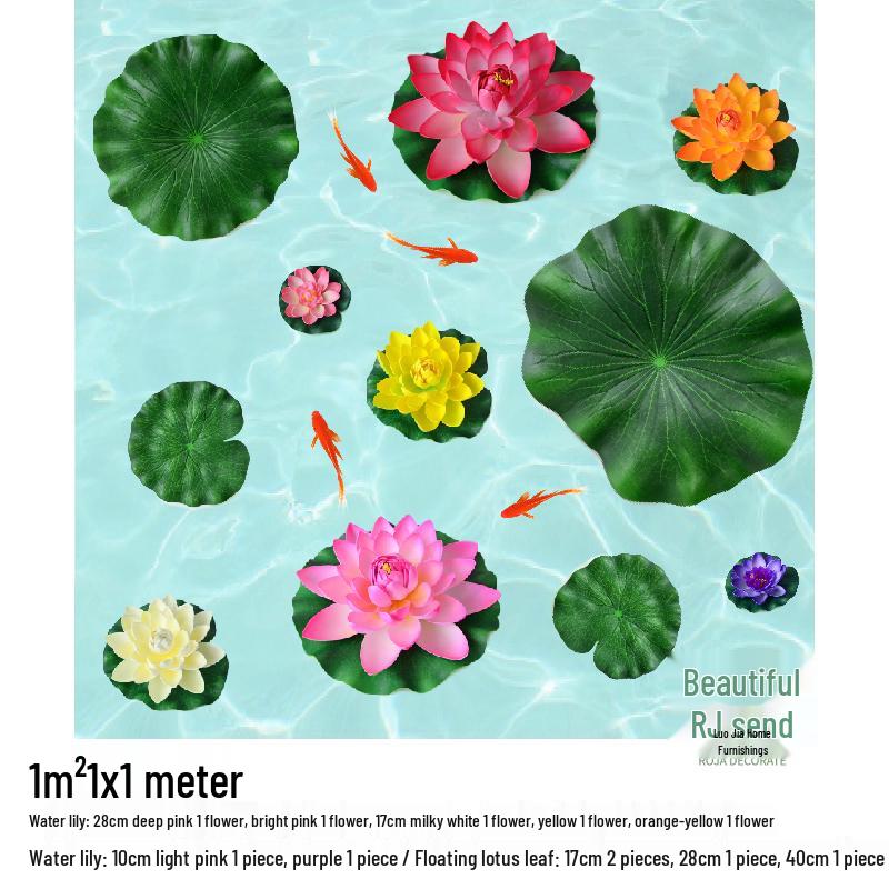 Artificial Lotus Leaf Water Lily for Pond, Fish Tank Decoration, Landscaping, or Buddha Ornaments