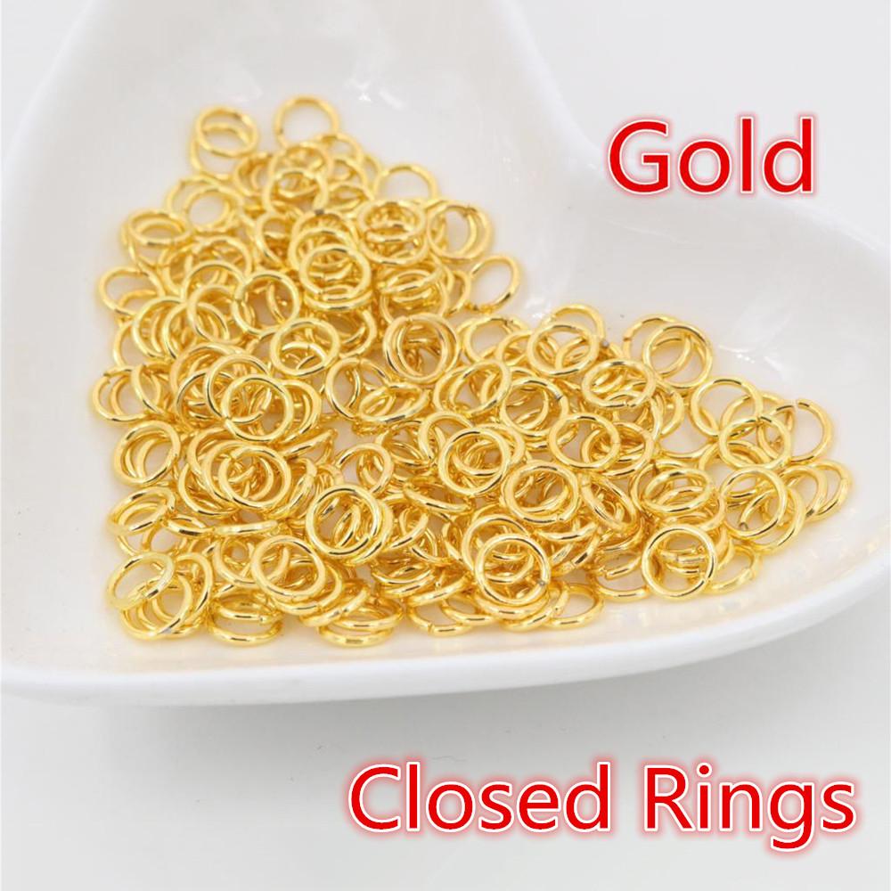200 piezas 3/4/5/6/7/8/10 mm Metal DIY Componentes para Joyería Anillas de Salto Simples Cerradas/Abiertas y Anilla Dividida para hacer joyería