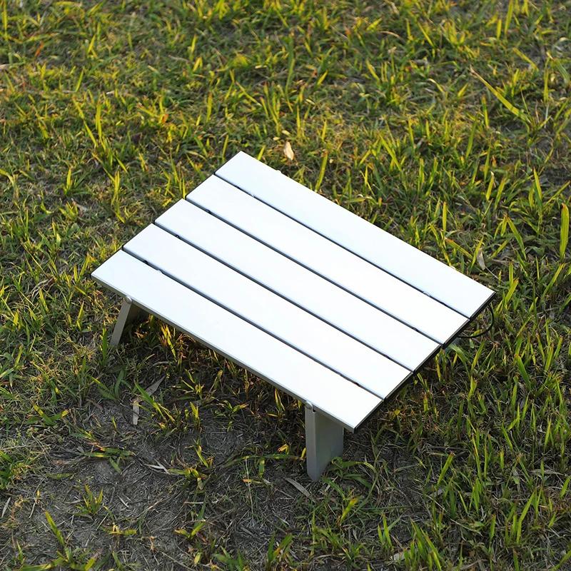 Mini Camping Table Ultralight Portable Aluminum Alloy Outdoor Table Roll-Up Folding Table for Backpacking Picnic BBQ