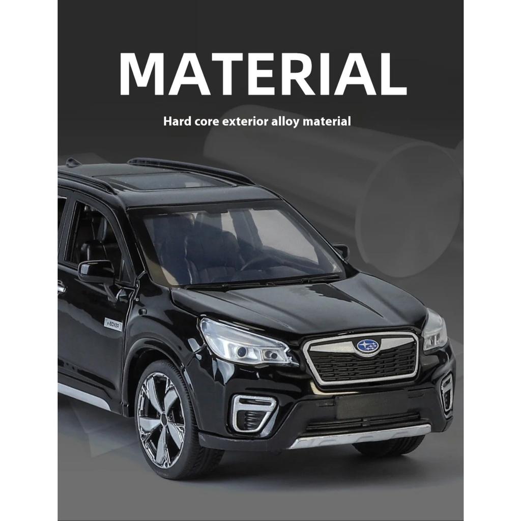 1/30 Scale Subaru Forester SUV Alloy Car Model Diecast Metal Toy Off-road Vehicles Car Model High Simulation Sound and Light Kids Gift