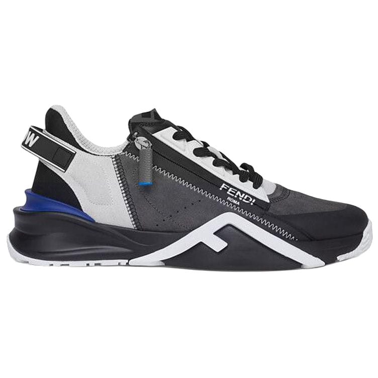 FENDI Flow Low top Casual Shoes Men's Gray Black White 7E1392TC0F1EDI