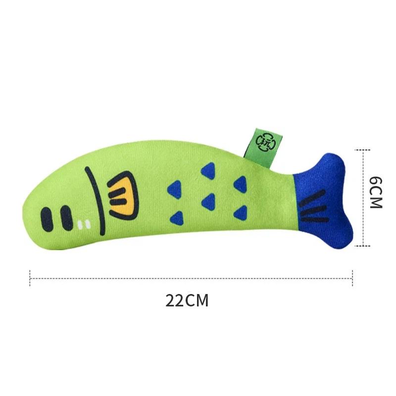Cat Interactive Teaser Stick 1Pcs Crinkle Paper Catnip Plush Fish Toy Soft Bite Resistant Soothes Anxious Cats for Home Play