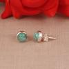 Natural Kingman Turquoise Hammered Stud Earrings.