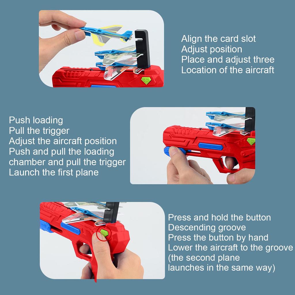 Toy Airplane  Catapult Bubble Airplane Shooting Game Outdoor Toy Birthday Gift