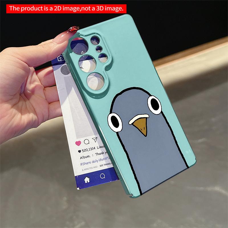 2DFlat Samsung phone case Cute Pigeon Face Phone Case Applicable to Galaxy S23 S24 S25ULTRA S26 A12 A14 A15 A16 A54 A55