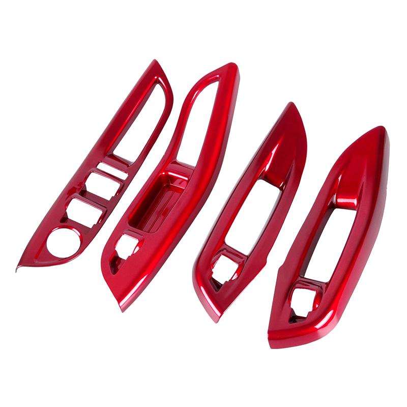4pcs Car Window Lifter Panel Frame Interior Decoration Cover Trim for Ford Focus 3 MK3 2015-2018