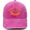 Halloween Pumpkin Grimace Embroidered Baseball Cap Washed Retro European and American Hip Hop Men's and Women's Casual Dad Hat