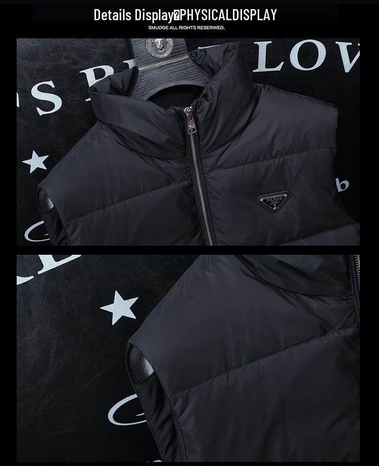 Europäische High-End Herren Daunenweste – Trendige Herbst/Winter Warme Lässige Weste Jacke