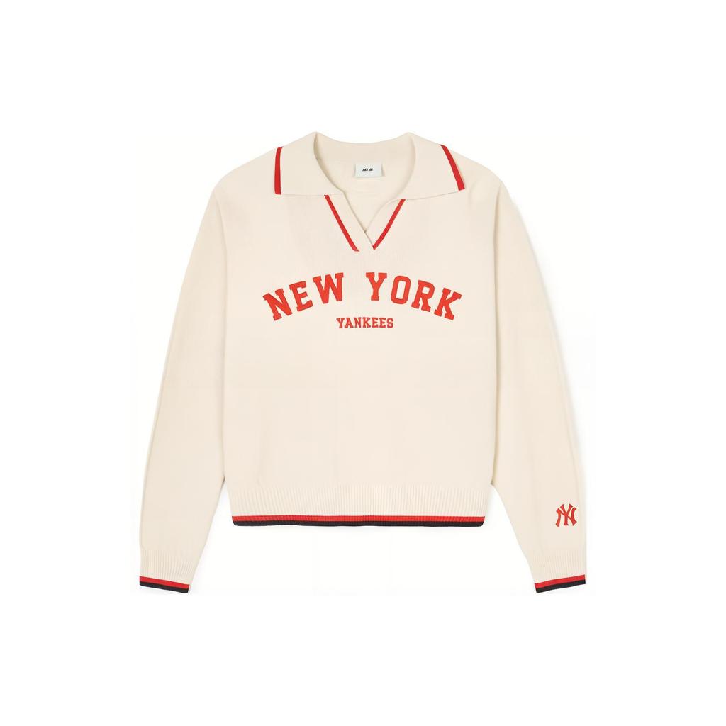New MLB SS24 New York Yankees Knitwear Women's Cream 3FKPV0141-50CRD