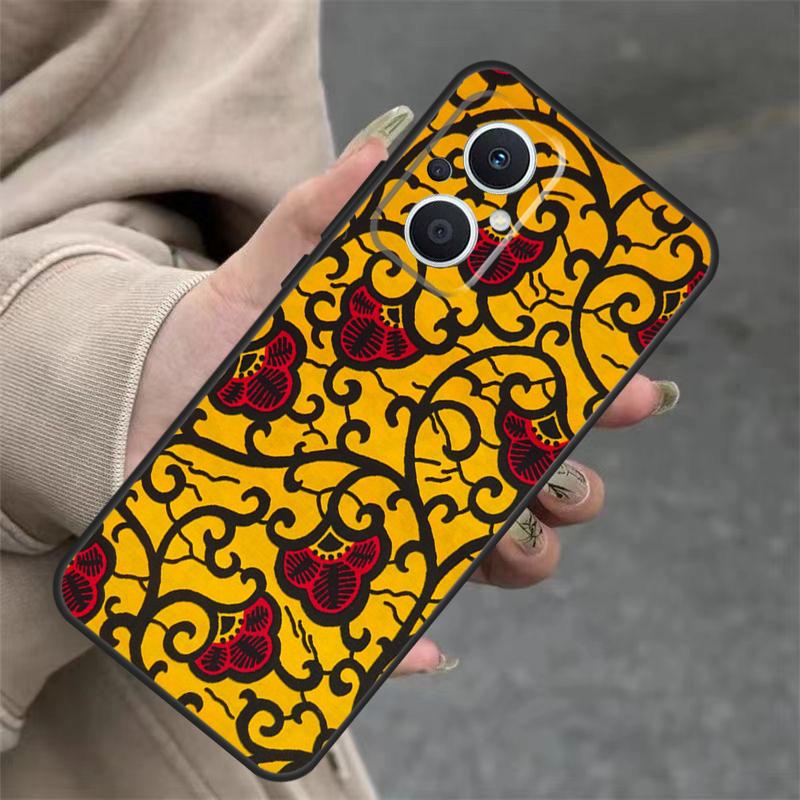 African Wax Pattern Fabric Case For OPPO Reno 14 12 11 10 13 Pro 14F 13F 12F 11F 8 7 Lite OPPO Find X9 X8 X6 Pro Cover