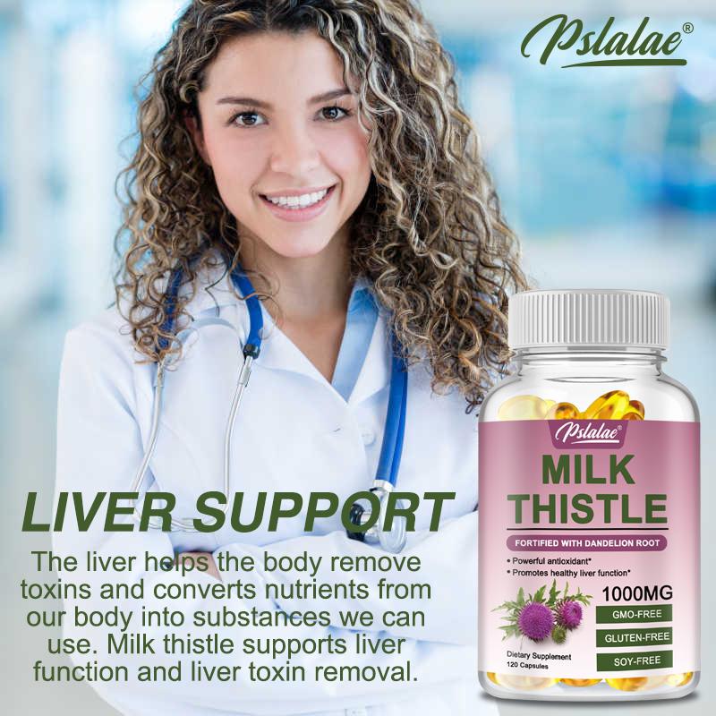 Organic Milk Thistle Capsules, Milk Thistle Extract Mixture, Nutritional Supplement, Suitable for Both Men and Women.