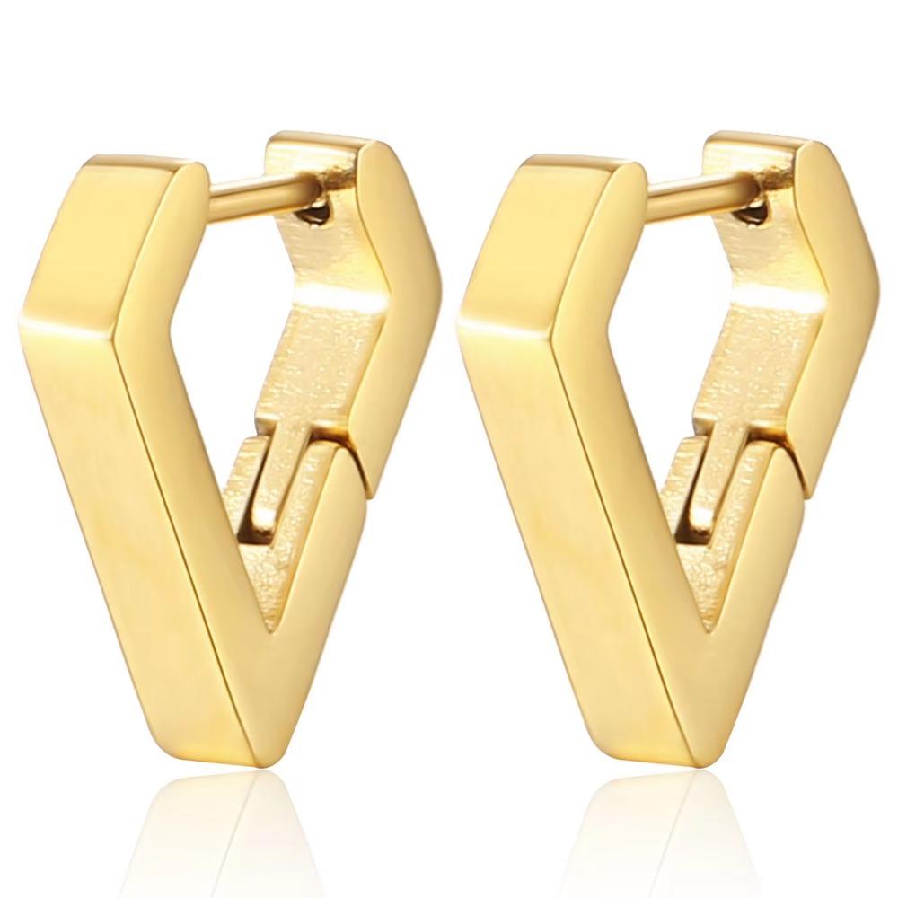 2 STÜCKE Neue Goldfarbe Quadrat Creolen Frauen Männer Edelstahl Huggie Minimalistischen Punk Unisex Rock Ohrringe Piercing Schmuck