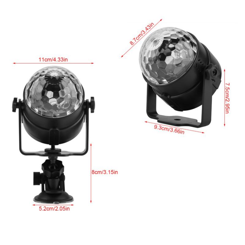 RGB Disco Ball Party Lights DJ Disco Light LED Projector Strobe Lamps Birthday Party Car Club Bar Karaoke Xmas Sound Lights 2025