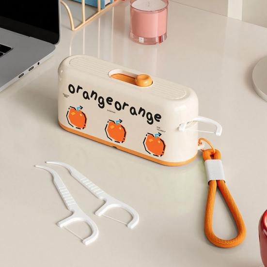 Automatic Pop-Up Dental Floss Dispenser, Refillable Floss Pick Holder Case, Portable Floss Holder for Home, Restaurant, Travel