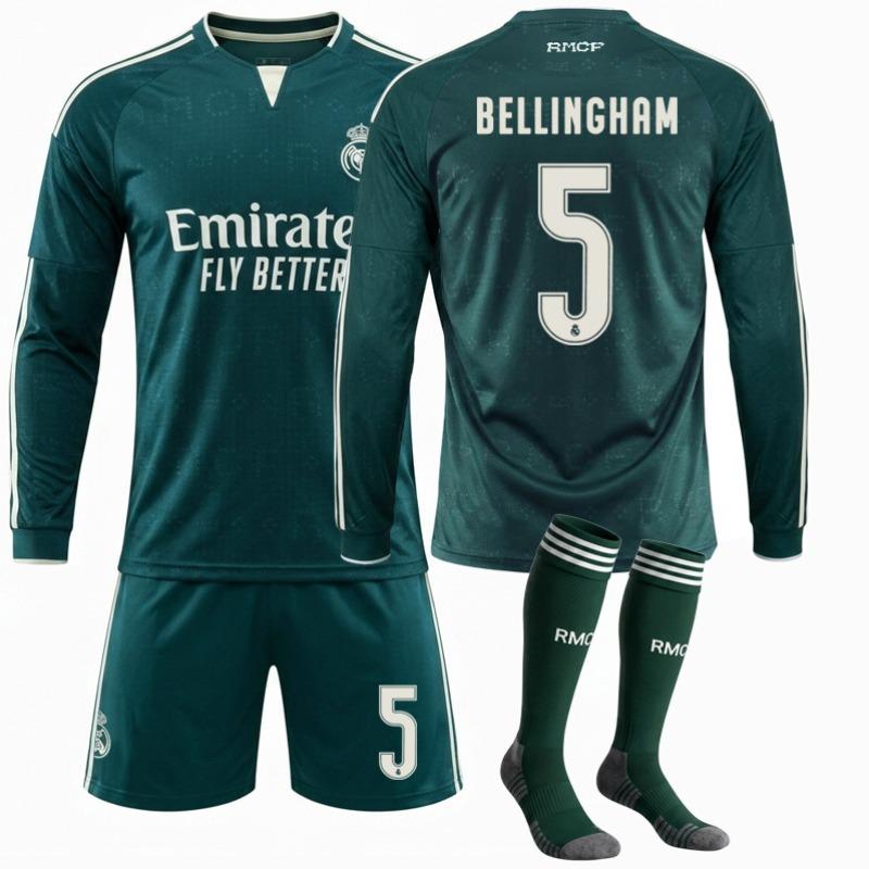 26/27 Clubtenue: Real Madrid Uitshirt (Groen, Lange mouwen, Nee. 10) – Vinícius, CR7, of Mbappé
