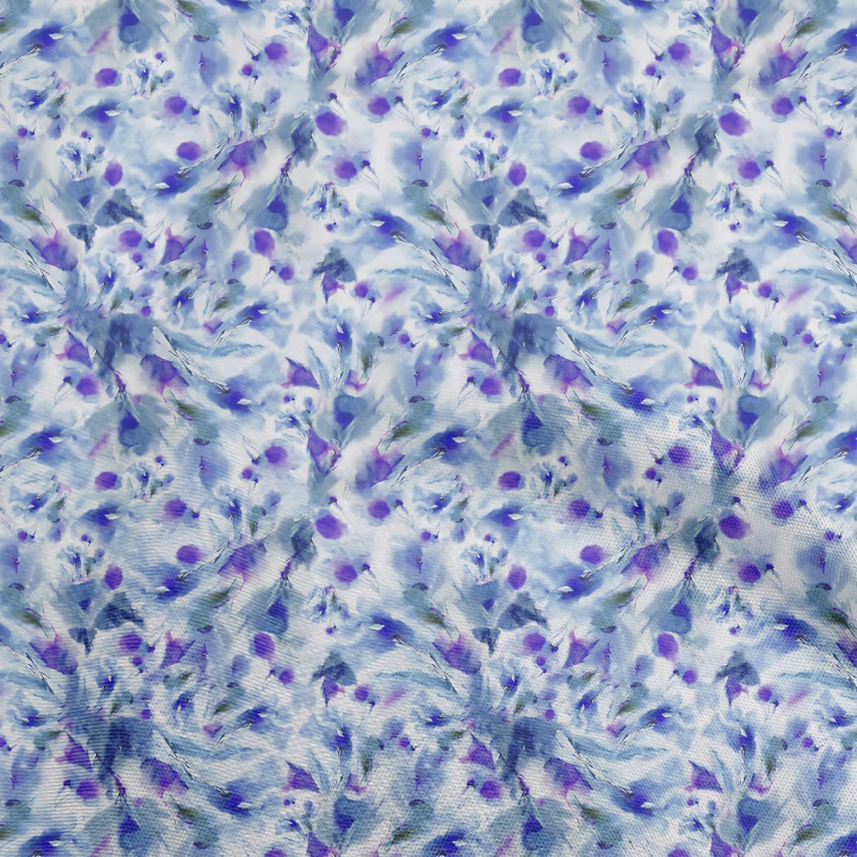 

oneOone Cotton Flex Blue2 Fabric Abstract Watercolor Floral Fabric For Sewing Printed Craft Fabric By The Yard 40 Inch 42 Inch Wide - Viscose Chiffon Фіолетовий