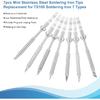 TS100 Soldering Iron Tips 7 Types Portable Mini Soldering Iron Tips Stainless Steel Replacement for TS100 Soldering Iron TS-KU, TS-B2, TS-D24,