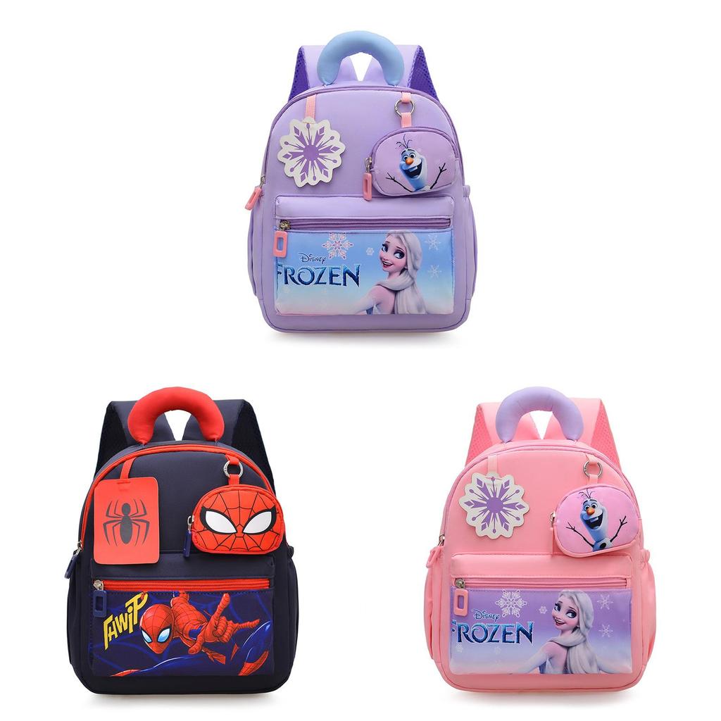 Elsa Spider-Man Cartoon Kinderrucksack mit atmungsaktivem Nylon für den Schulgebrauch