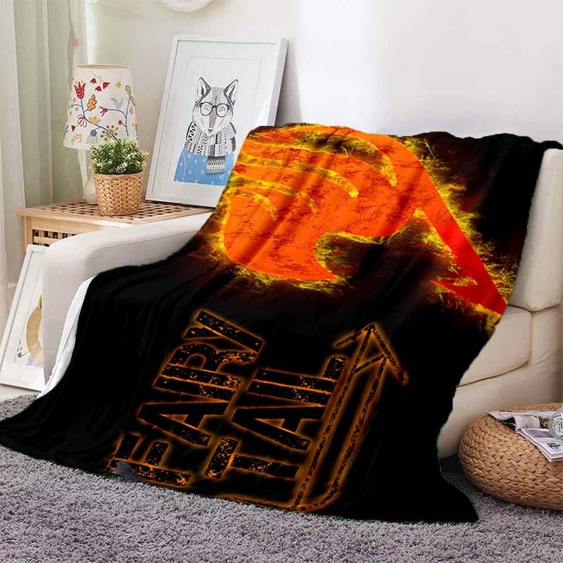 Fairy Tail Anime Blankets Kids Warm Blankets Flannel Soft Comfort Blankets Home Travel Blankets Bedding Birthday Gifts