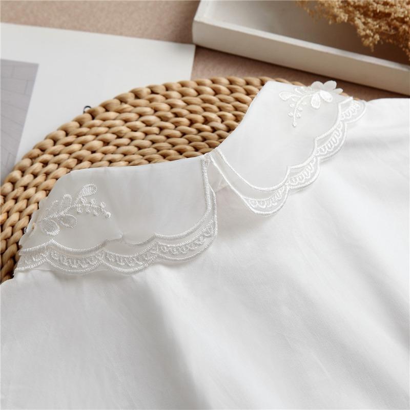 Handgefertigter Perlen Strass Abnehmbarer Kragen für Damen Halbhemd Falscher Kragen Dekoration Weißes Kleines Hemd mit Falschem Kragen