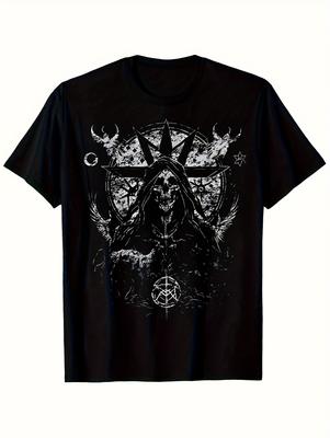 High Street Retro Trend Ins Schädel Metall Rock Hardcore Europa und Die Vereinigten Staaten Kurzarm T-Shirt Baumwolle Locker Lässig